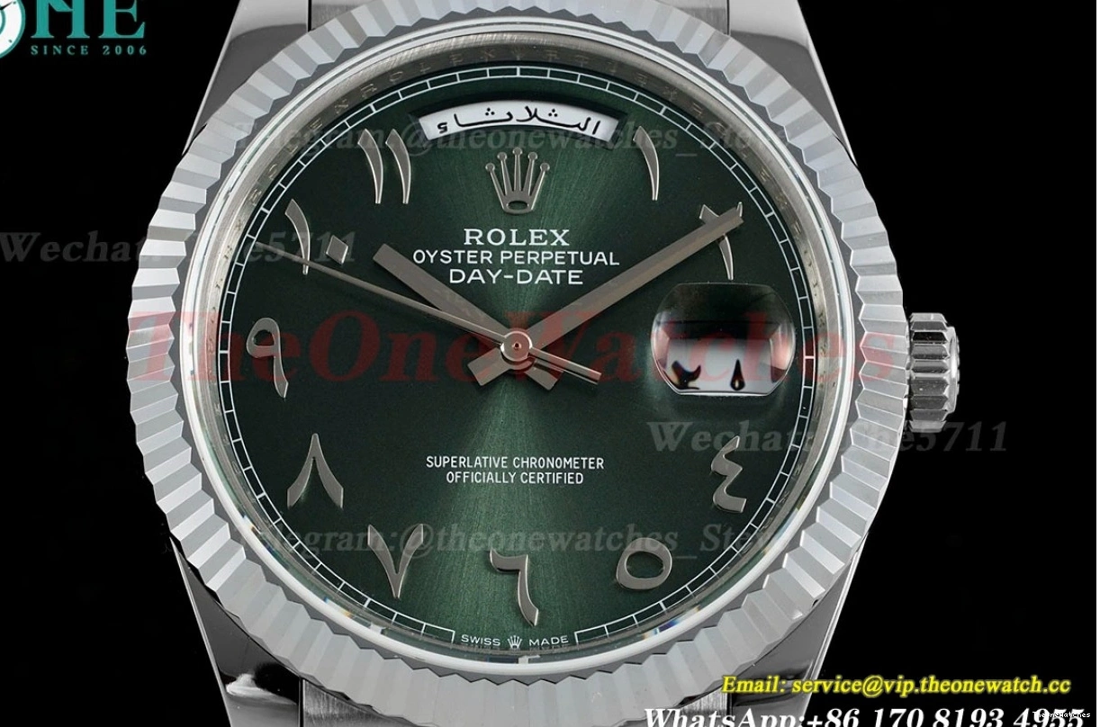 (Gain Green SS V4 JDF Weight) 40mm SS VR3255 DayDate 228239 Arab 0131